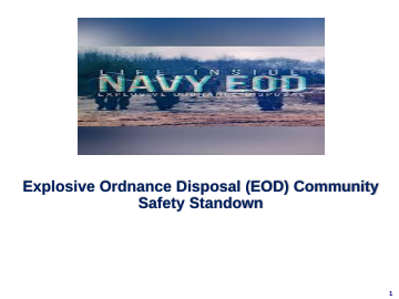 爆炸物处理 (EOD) 社区安全...